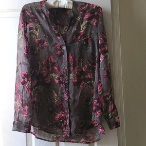 Kut floral sheen top